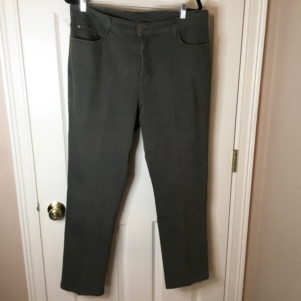 NYDJ Straight Greenish Gray Straight Plus Pants - 18W